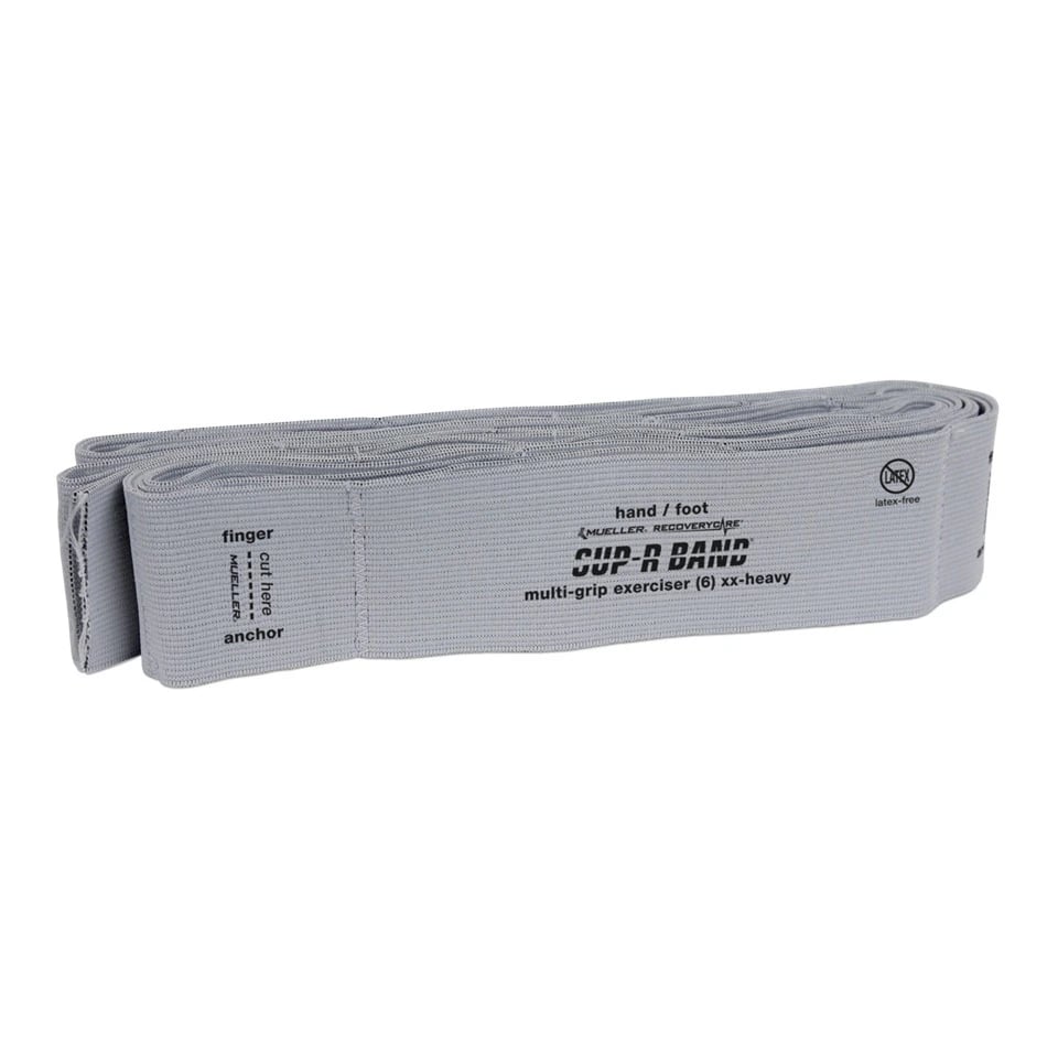 Mueller Sports Medicine Sup-R Band MultiGrip Resistance Training Band, Silver, XX-Heavy, 6ft