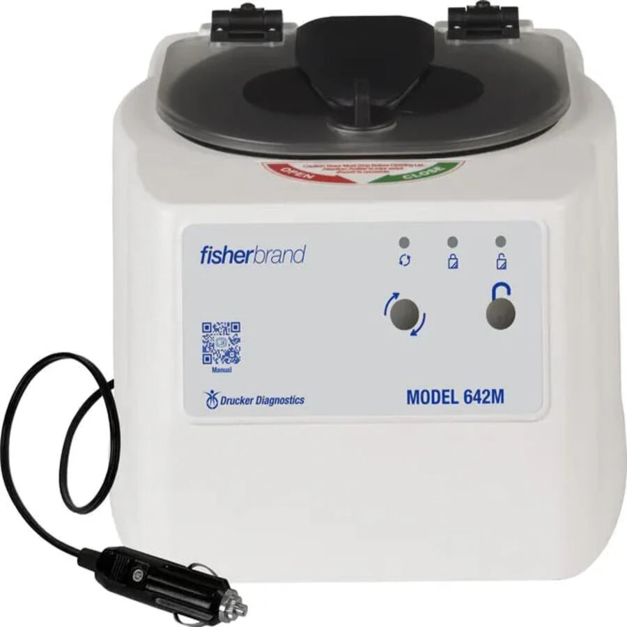 Drucker Mobile Centrifuge, 6x10mL, 3400 RPM, Horizontal Rotor, Universal Tube Holders, 6-Place Fixed Angle