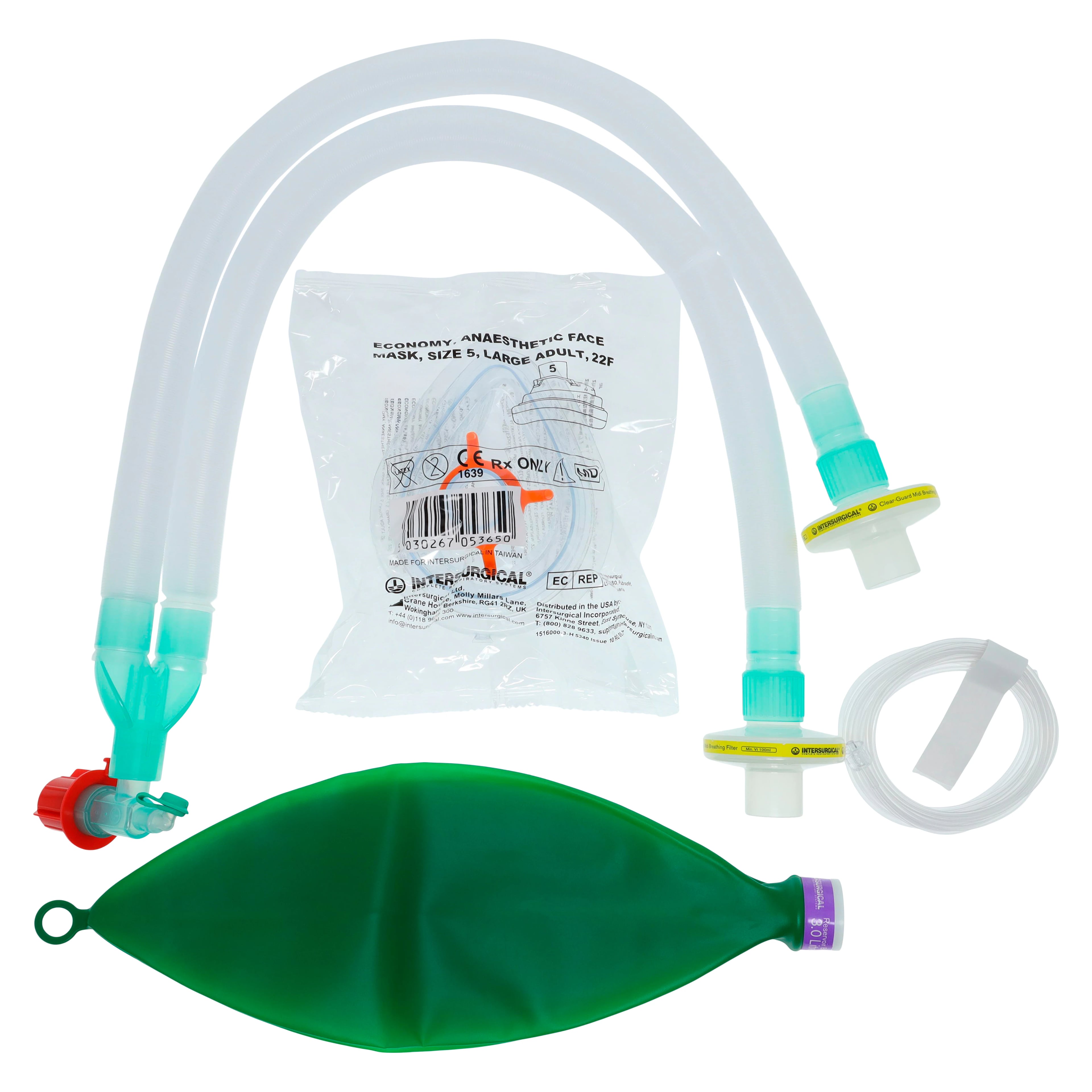 Intersurgical Anesthetic Breathing Circuit, Size 5, 3 Liter Bag, 10/Case