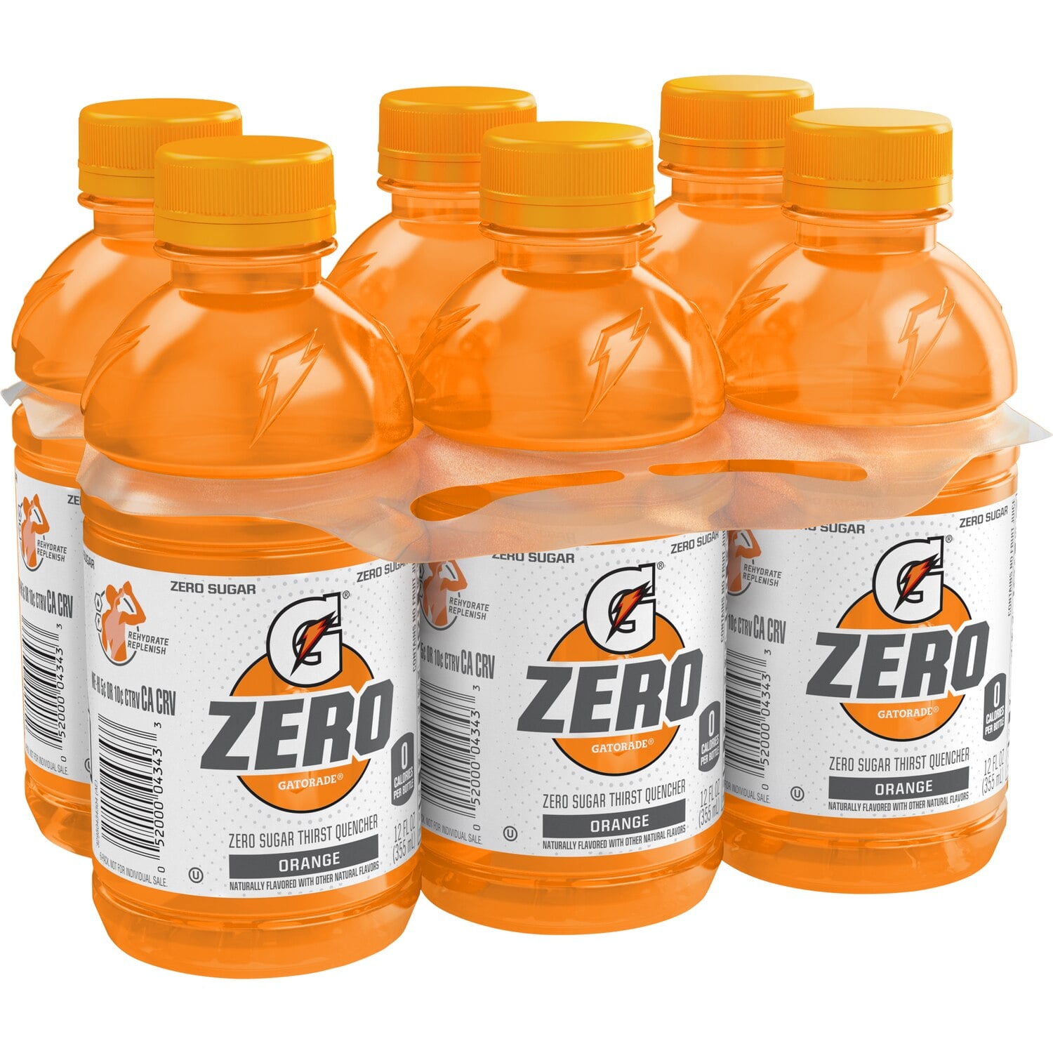 Gatorade G Zero Sports Drink, Orange, 12 oz Bottle, 24/Case