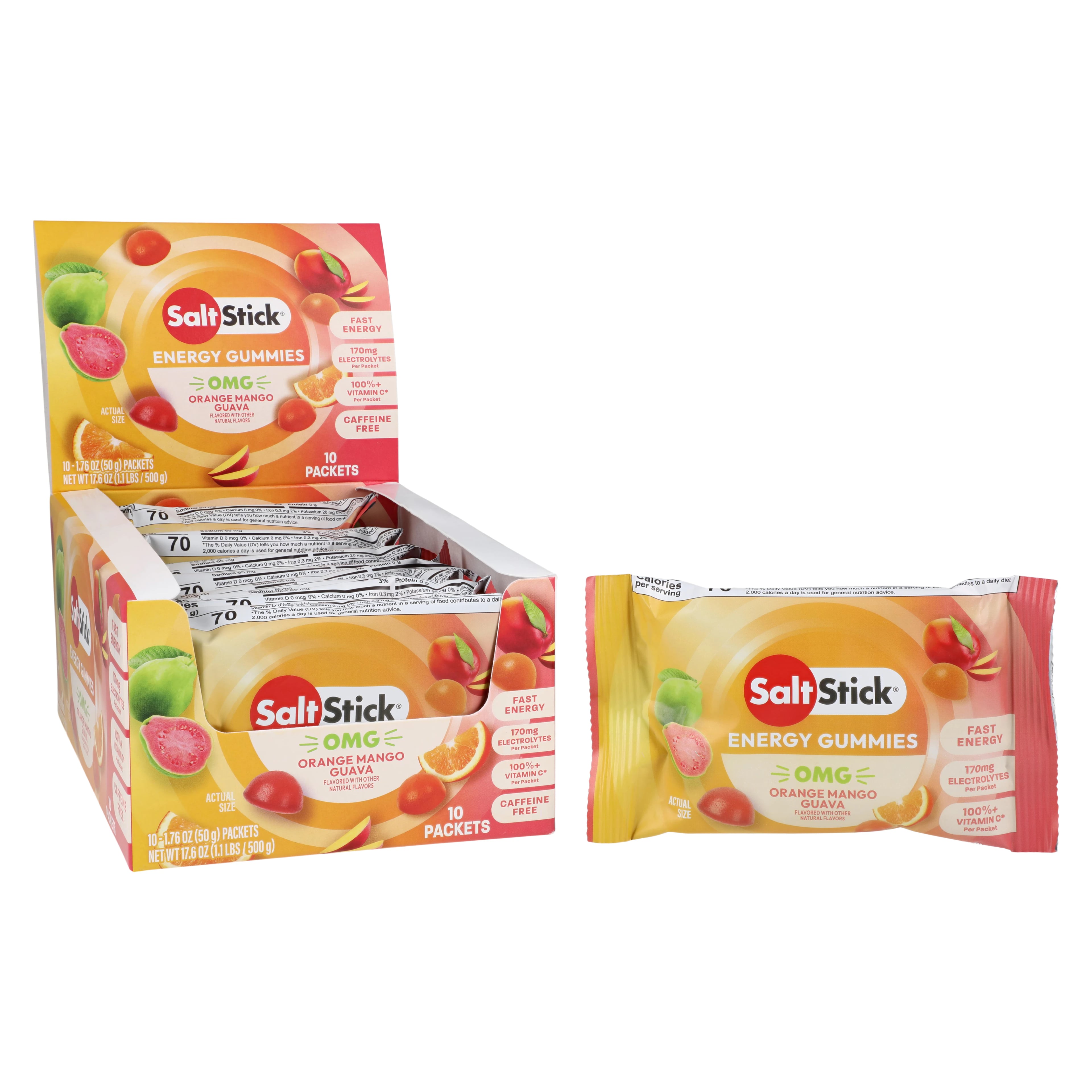 SaltStick Electrolyte Chews Variety Pack, 10 Packets/Carton