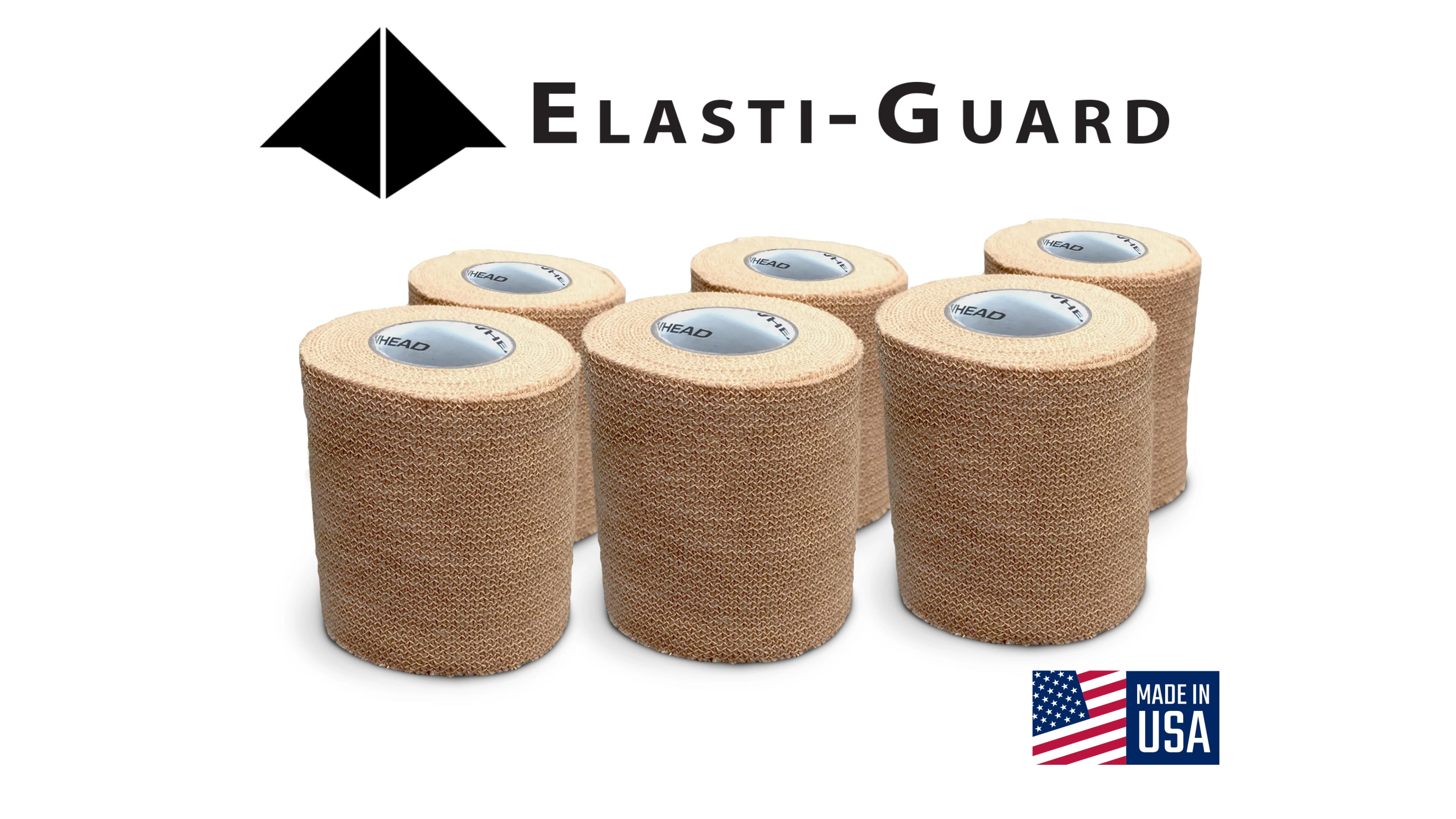 Elasti-Guard Athletic Tape, Cotton/Elastic, 3" x 5 yd, Beige, Non-Sterile, Latex-Free, 12/Case