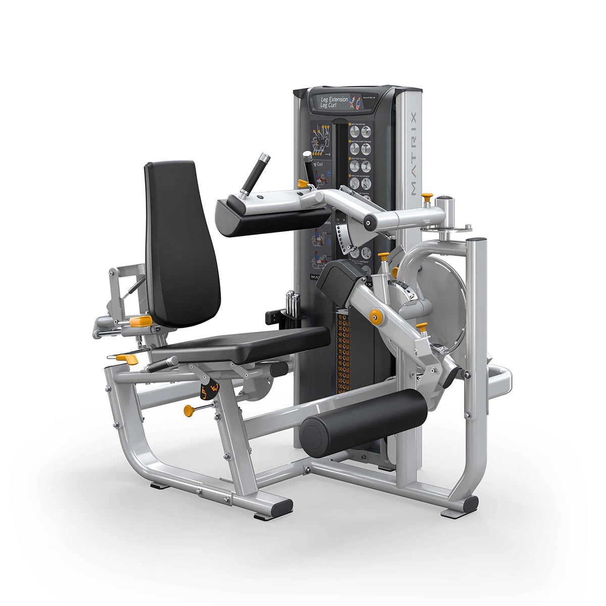 Matrix Leg Extension/Curl Machine, Silver/Black, Adjustable Resistance