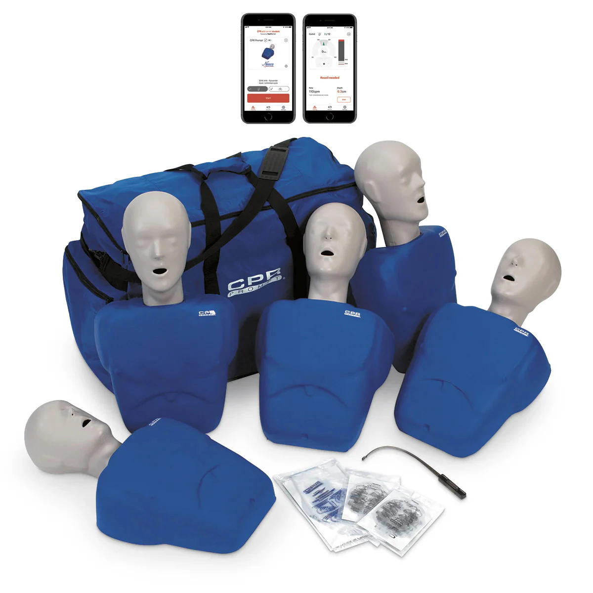 CPR Prompt Plus CPR Training Manikin with Heartisense, Blue, 5/Package