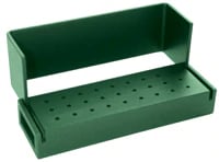 Kerr AXIS Bur Block, 27 Holes FG, Green Anodized Aluminum, Autoclavable, AB100-1T