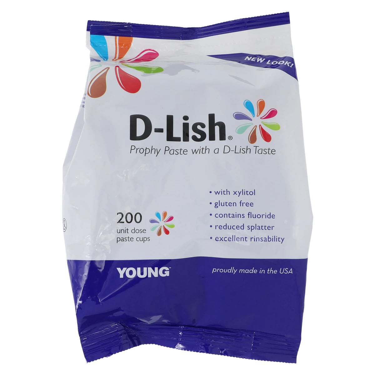Young Dental D-Lish Prophy Paste, Medium Grit, Key Lime, Unit Dose Cups, 1.23% Fluoride with Xylitol, 200/Box, 310120