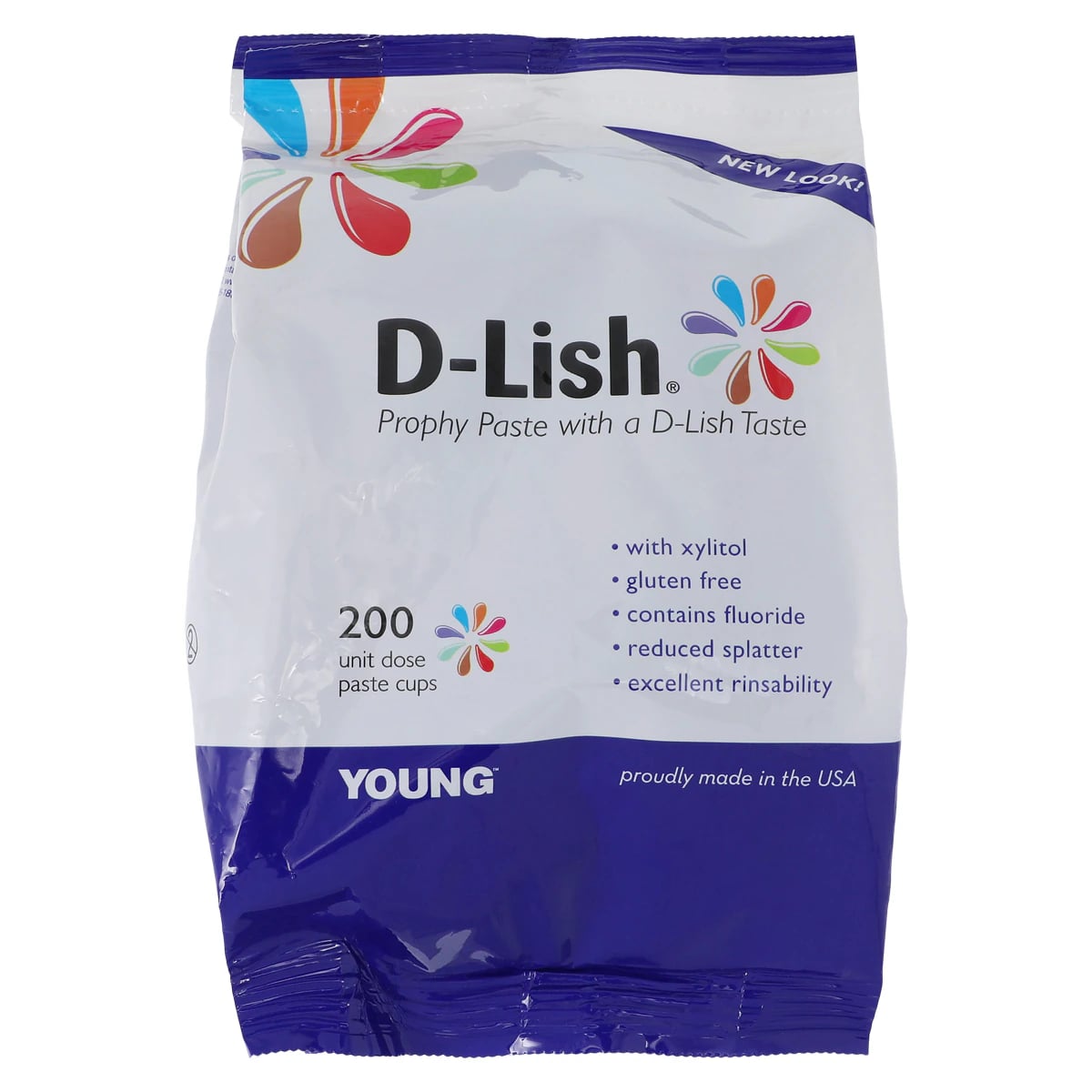 D-Lish Prophy Paste, Coarse, Fresh Strawberries, 1.23% Fluoride, Gluten-Free, Unit Dose Cups, 200/Box, 306020