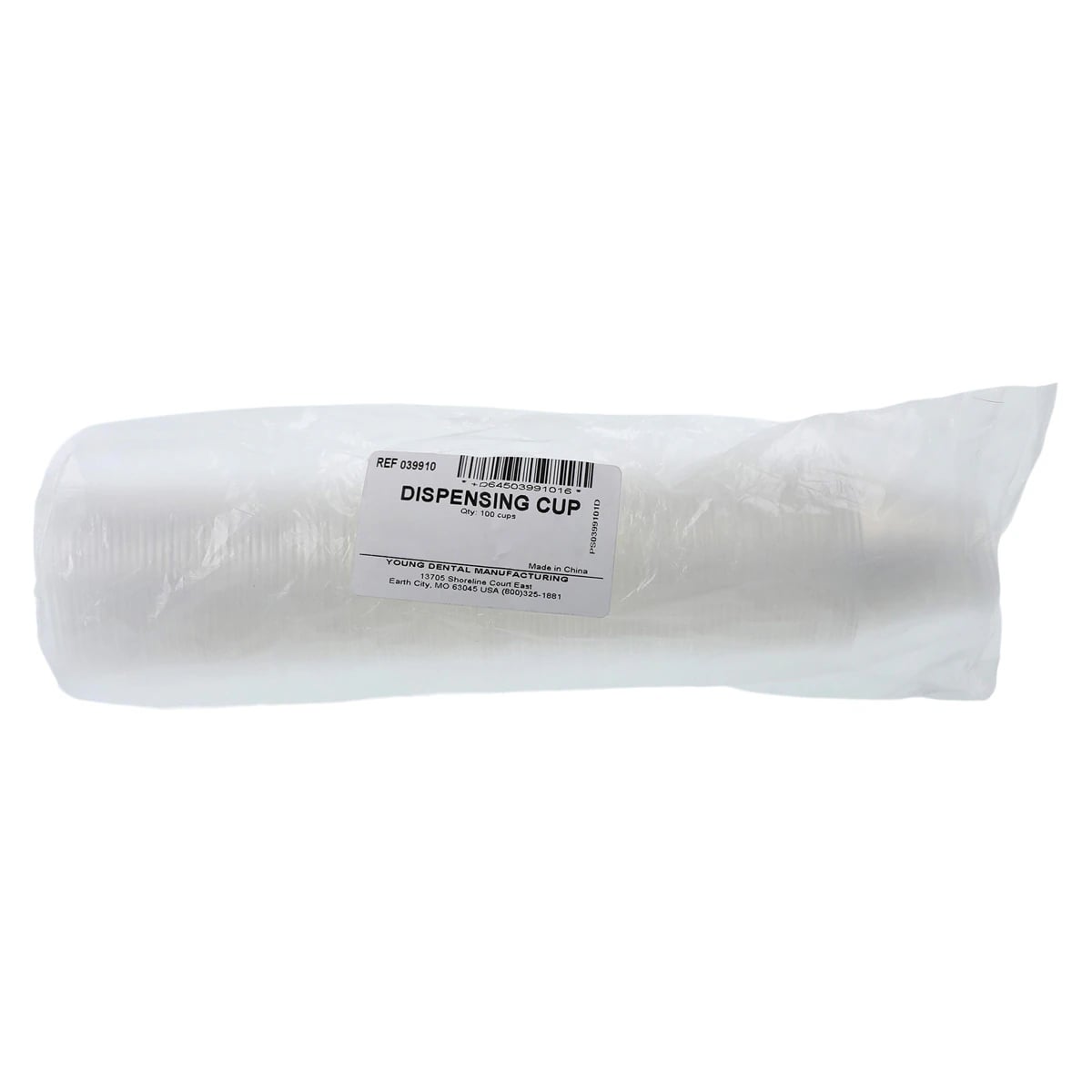 Young Dental Metered Dispensing Cups, 30 ml, Clear Plastic, Disposable, 100/Pk