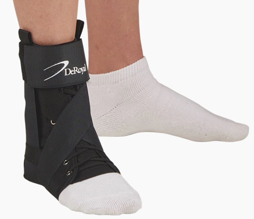 DeRoyal Sports Stabilizing Ankle Brace, Nylon, X-Large, Black, Left