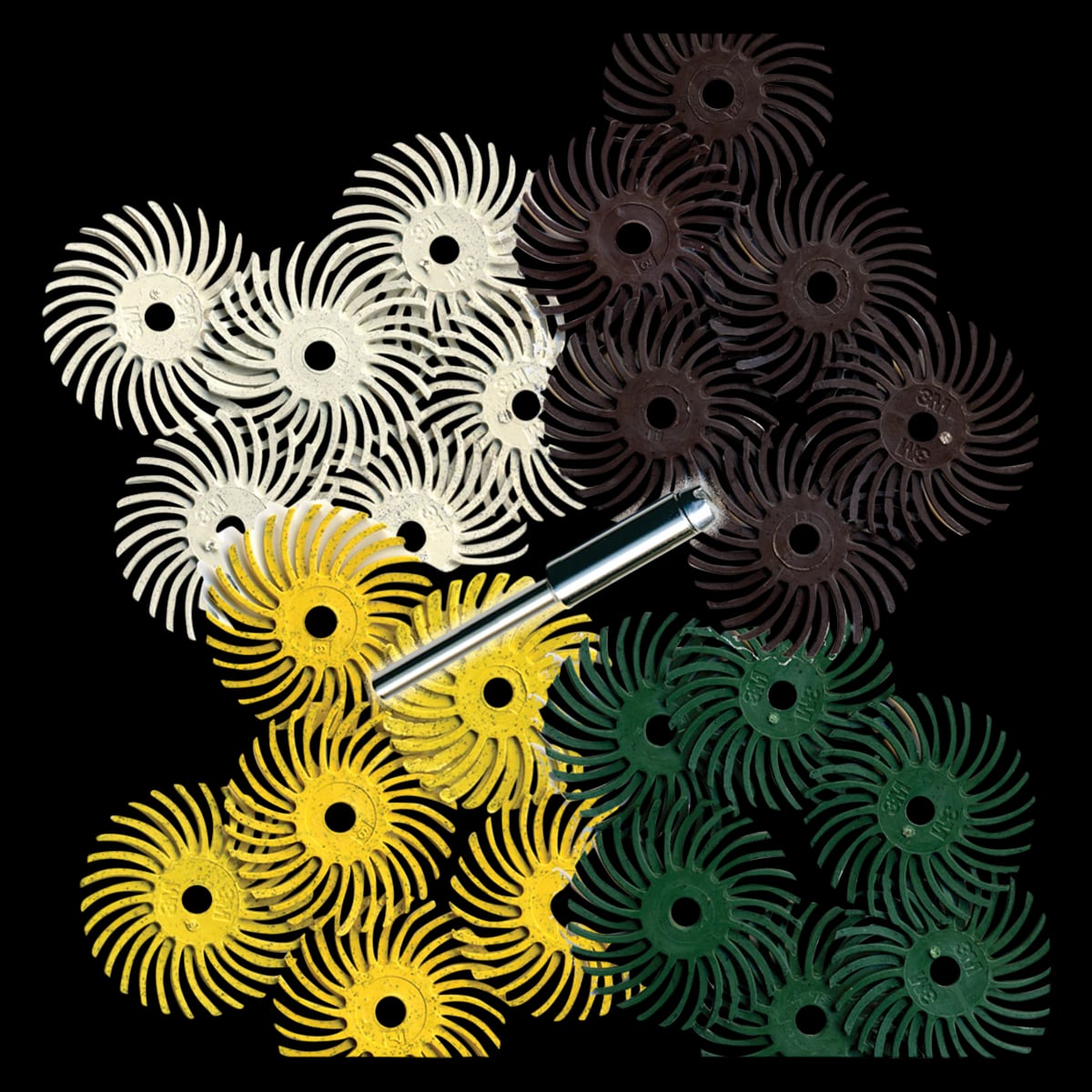 Foredom Radial Bristle Disk Assortment, Scotch-Brite Polishing, 25/Pk