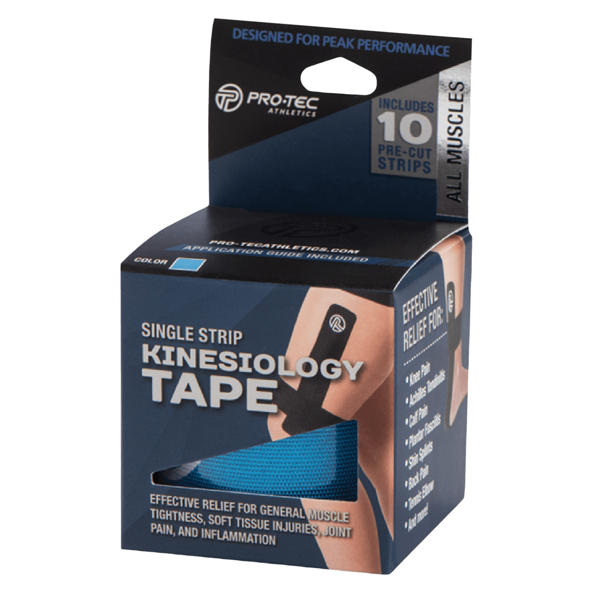 Pro-Tec Athletics PTKines-I Tape, Elastic Athletic Tape, Universal, Blue, 1/Box