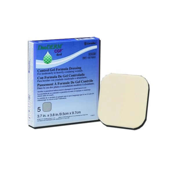 DuoDerm CGF Hydrocolloid Dressing, 6x6" Sterile Square, Adhesive, Flesh, 1 Each