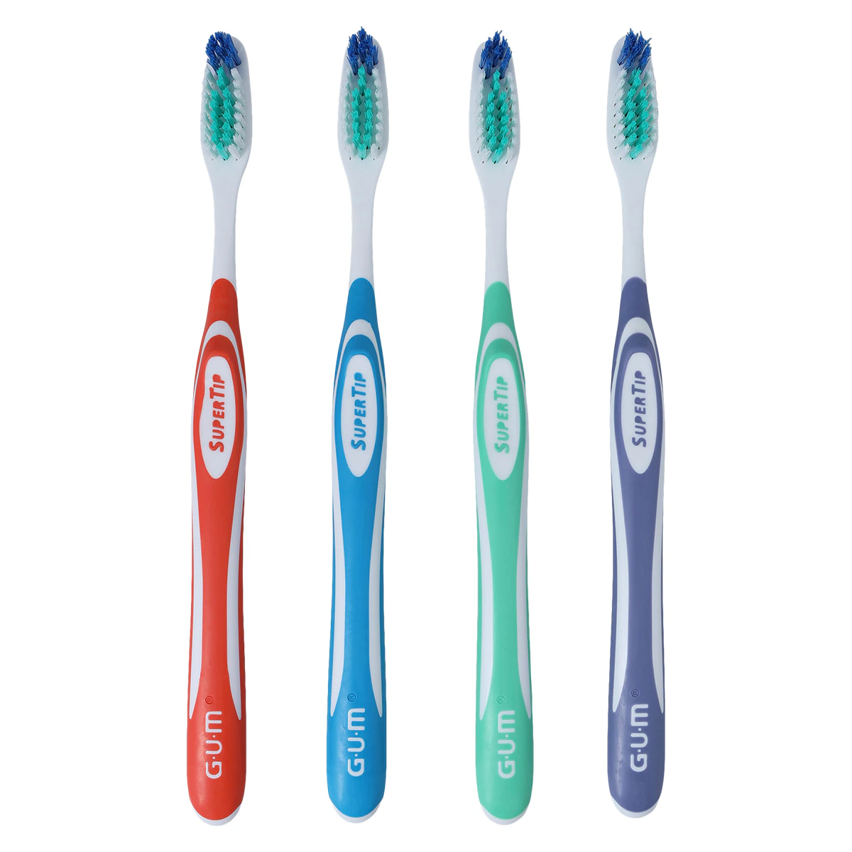 GUM SuperTip Toothbrush, Soft Bristles, Full Head, Adult, 12/Pack, 460PG