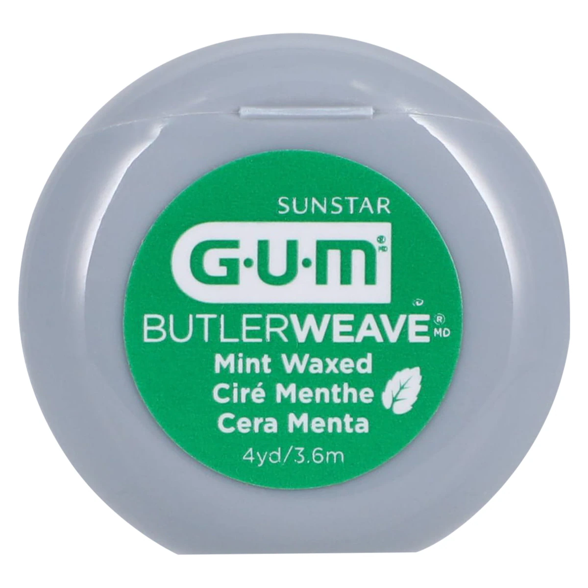 GUM ButlerWeave Waxed Dental Floss, Mint, 4 yd, 144/Pk, 1815PQB