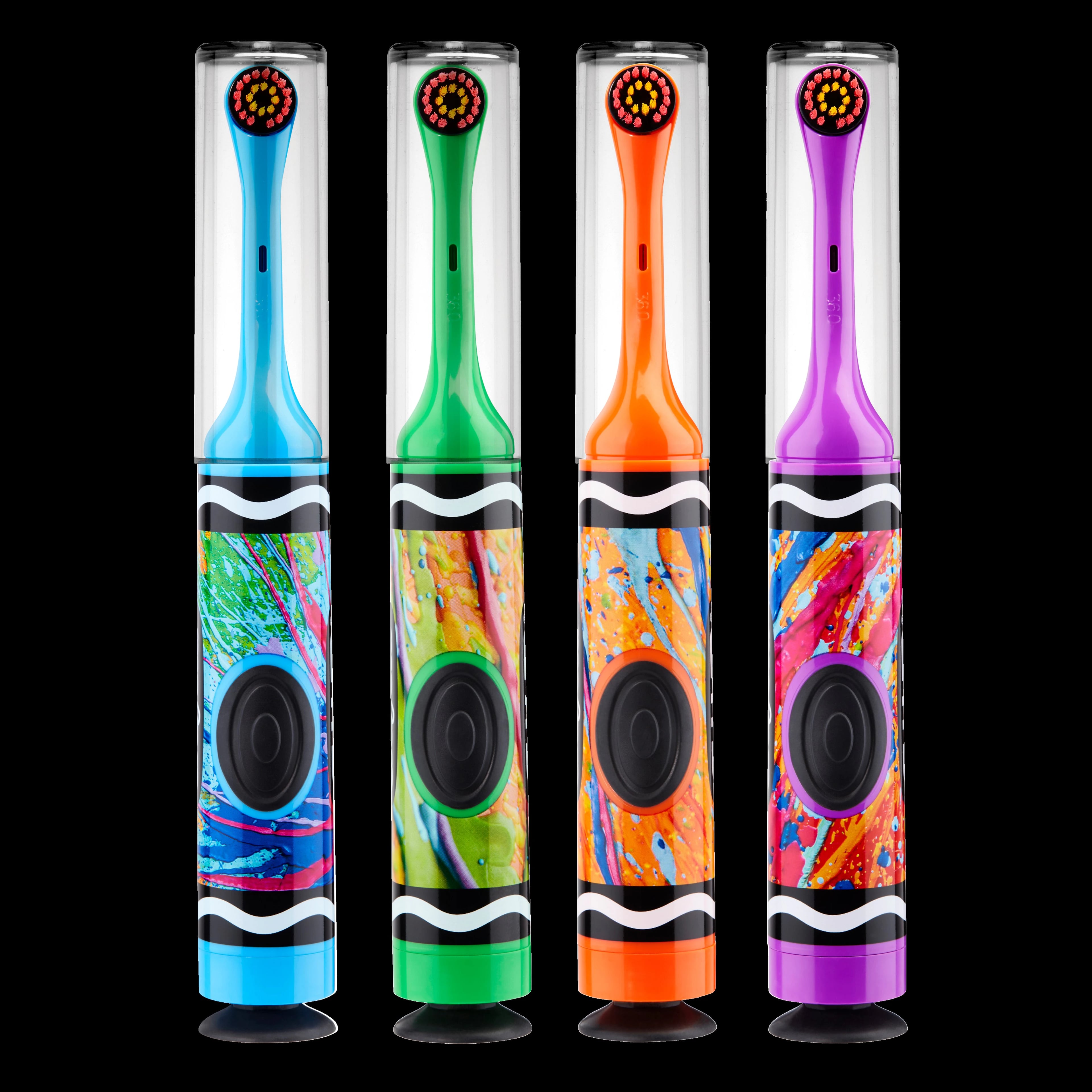 GUM Crayola Power Toothbrush, Ultra Soft Oscillating, Battery Operated, Kids (Ages 4-11), Assorted Colors, 12/Bx, 2272PQ