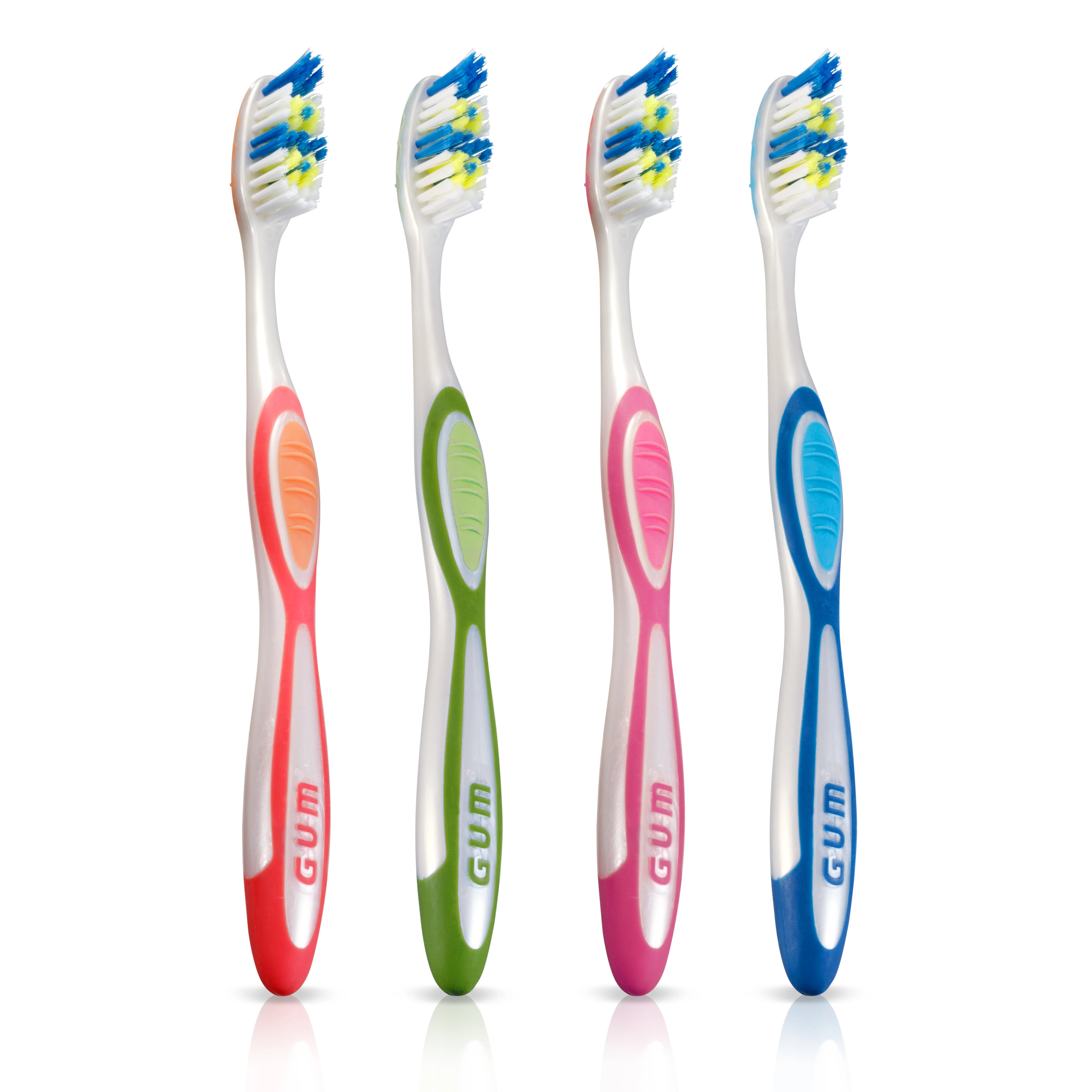 GUM Tooth & Tongue Manual Toothbrush, Soft, Adult, Multicolor, 12/Pk, 394TA