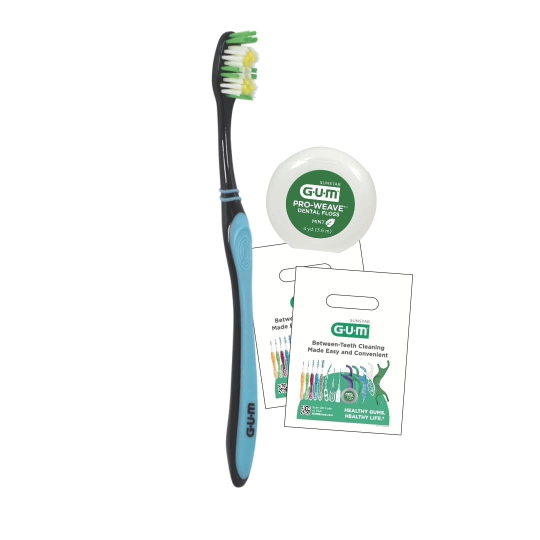 GUM® Kit Adult Patient Pack Multi-Clean Toothbrush Bundle, 144 Packs, #KIT135P