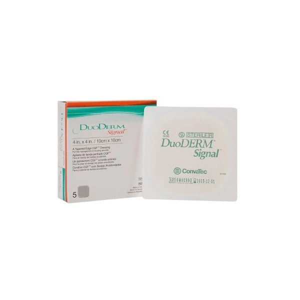 DuoDerm Signal Hydrocolloid Dressing, 4x4" Sterile Square, Adhesive, Flesh, Latex-Free