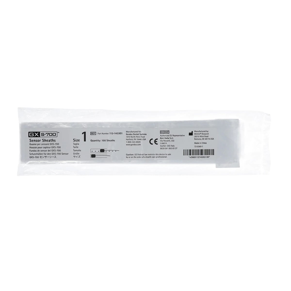 Gendex GXS-700 Hygienic Sensor Sheaths, Size 1, 100/Box