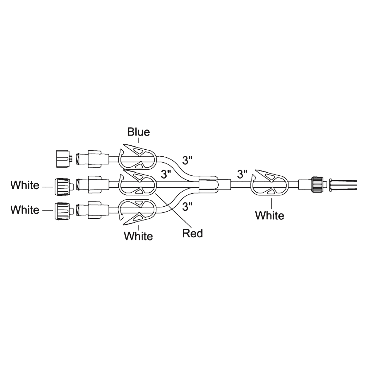 Medex IV Extension Set, 5" Male Luer Lock Adapter, Standard Bore, Priming Volume 1 mL, Non-DEHP, Sterile, 50/Case