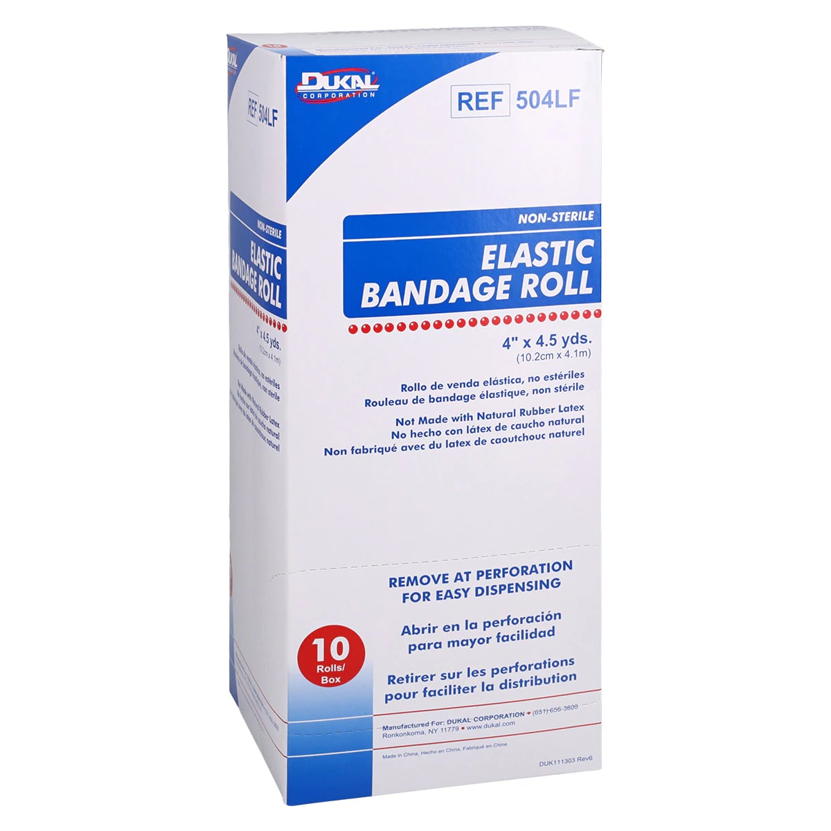 Dukal Elastic Stretch Bandage, 4" x 4.5 yd, Tan, Non-Sterile, 50/Case