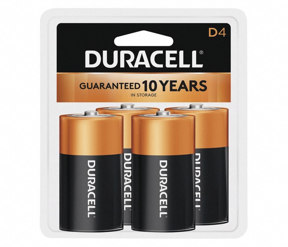 Duracell Alkaline Battery, D Size, 2/Pack