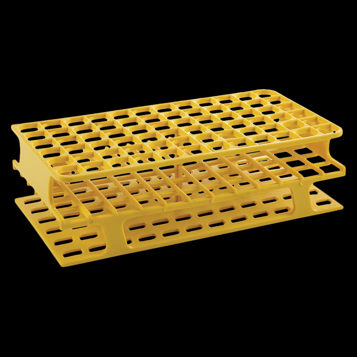 OneRack Test Tube Rack, Delrin POM, 13mm, Full Size, 72 Place, Yellow, 8/Box