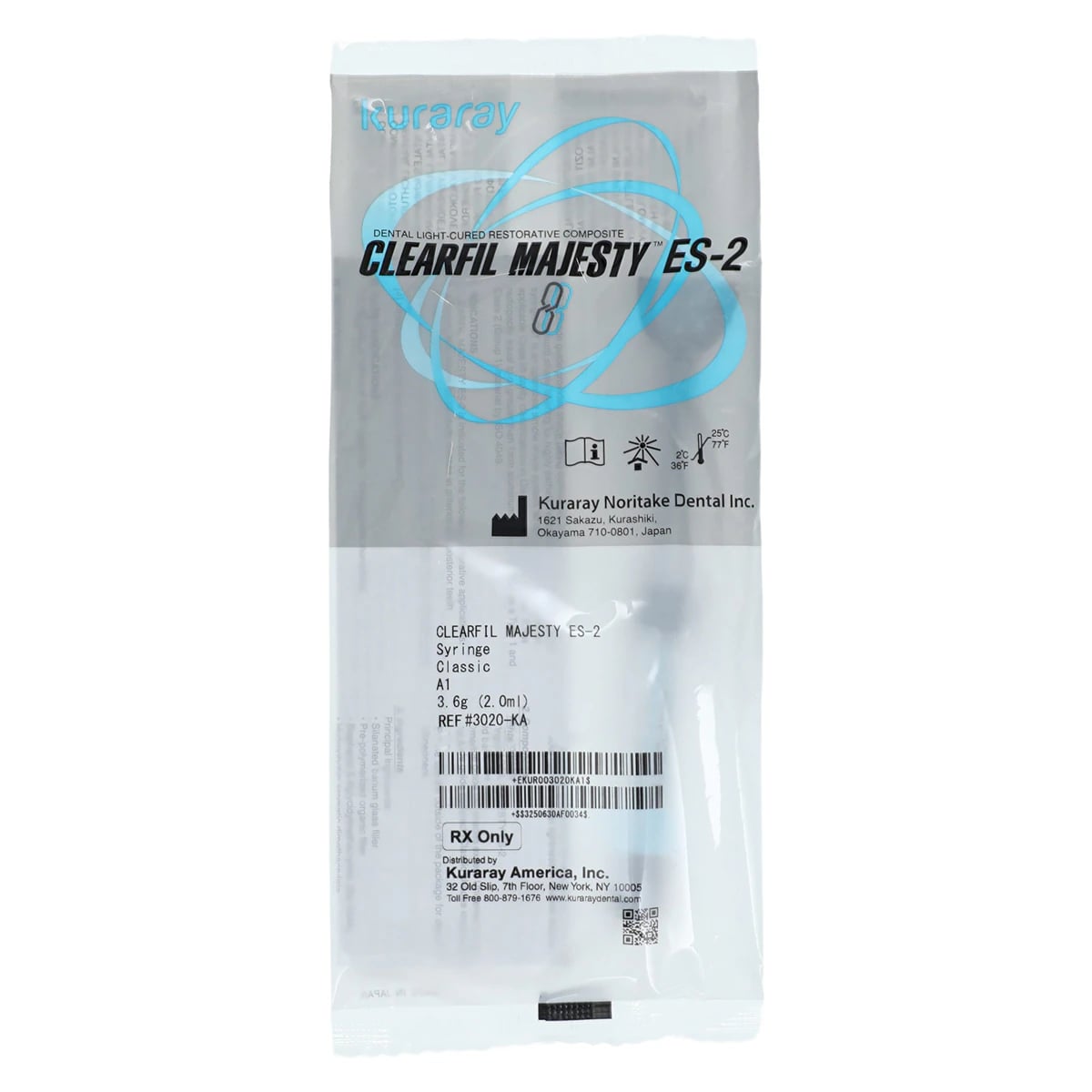 Clearfil Majesty ES-2 Classic Universal Nanohybrid Composite, Syringe Refill, A1, 3.6 g, 3020KA