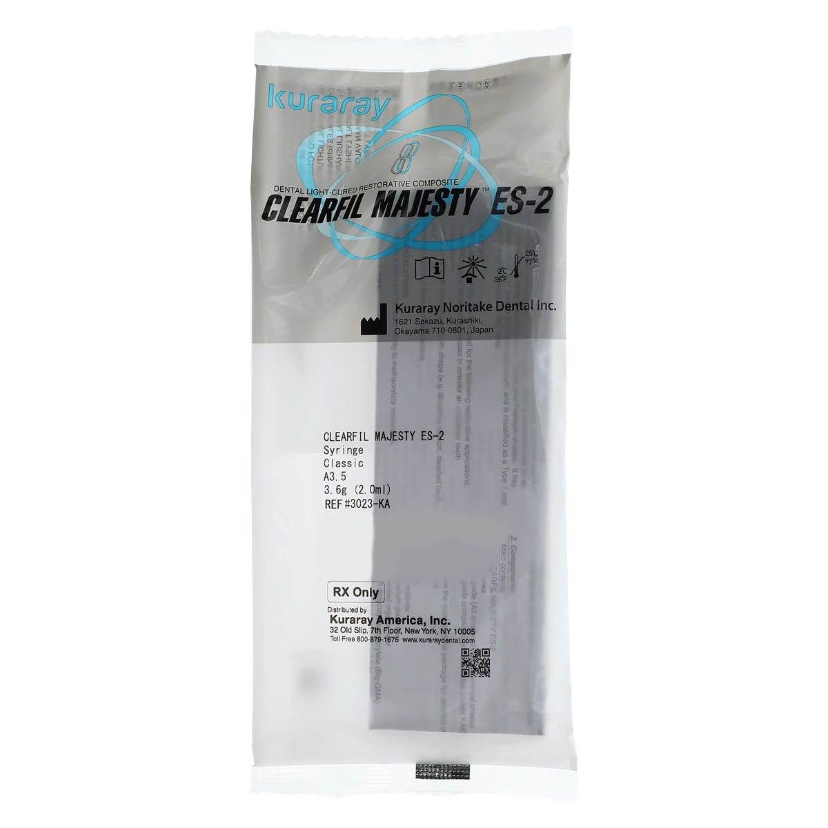 Clearfil Majesty ES-2 Classic Universal Nanohybrid Composite, Syringe Refill, Shade A3.5, 3.6 g, 3023KA