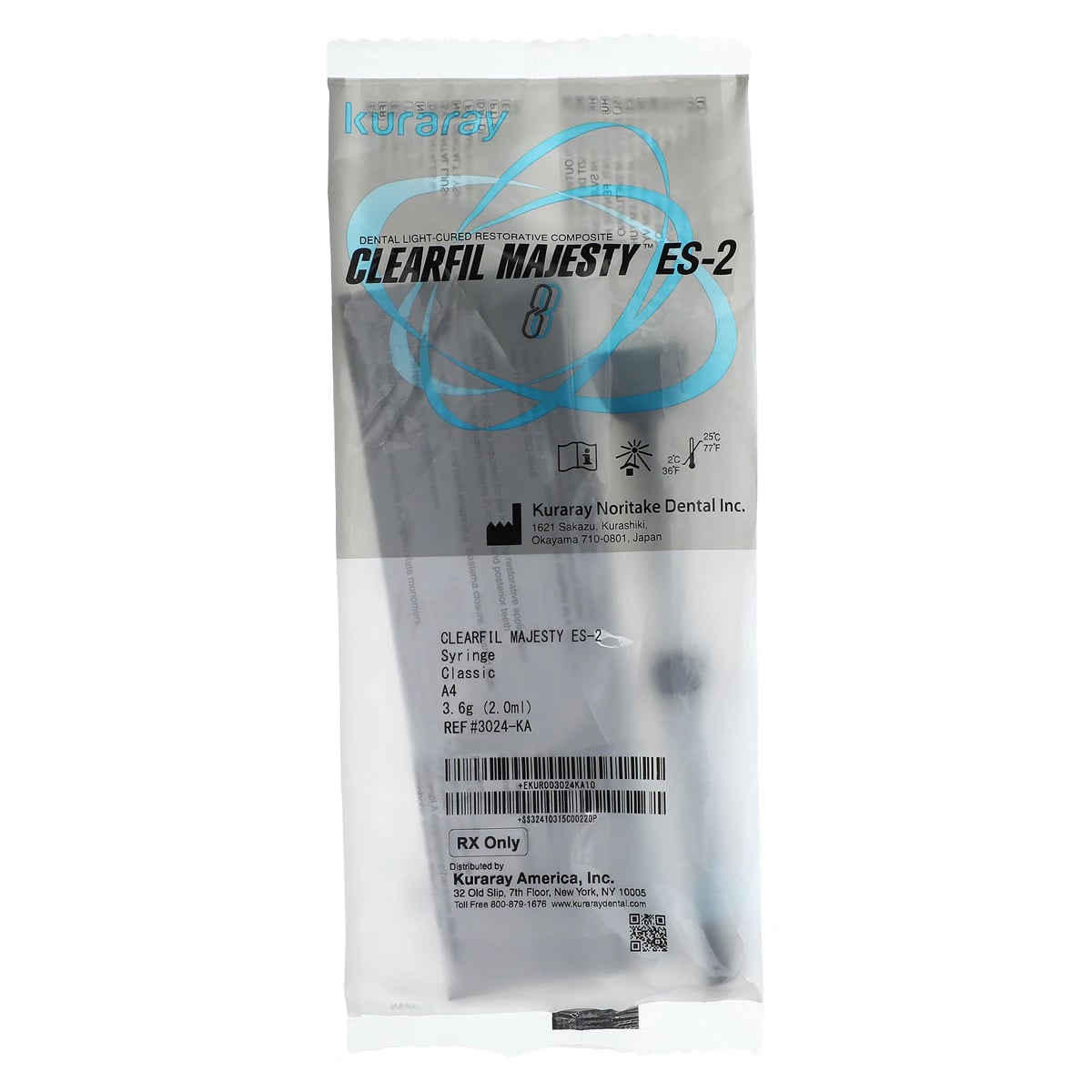 Clearfil Majesty ES-2 Classic Universal Nanohybrid Composite, A4 Shade, 3.6 g Syringe Refill, 3024KA