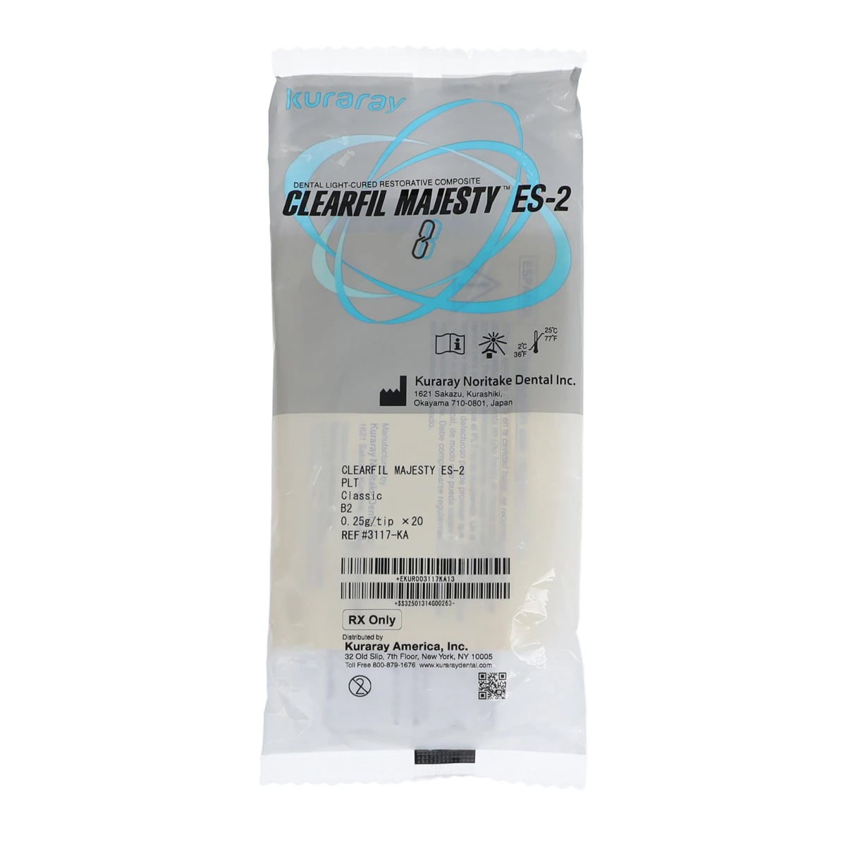 Clearfil Majesty ES-2 Classic Universal Nanohybrid Composite, PLT Refill, Shade B2, 0.25 g, 20/Pk, 3117KA