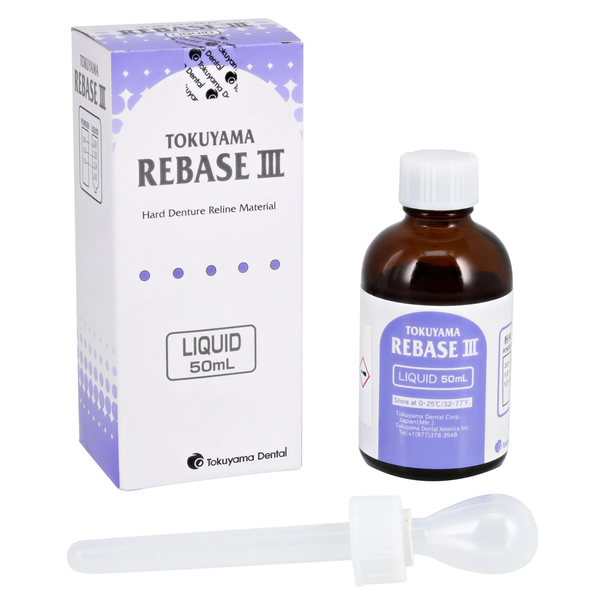 Tokuyama Rebase III Hard Denture Reline Material Liquid, 50 mL Bottle, Refill, #20662