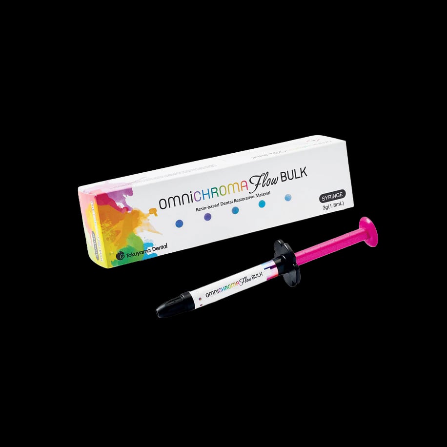 Tokuyama Omnichroma Flow BULK Flowable Bulk Fill Composite, Universal One-Shade, Light-Cure, 3 g Syringe Refill with Tips, 1/Pk, 10221