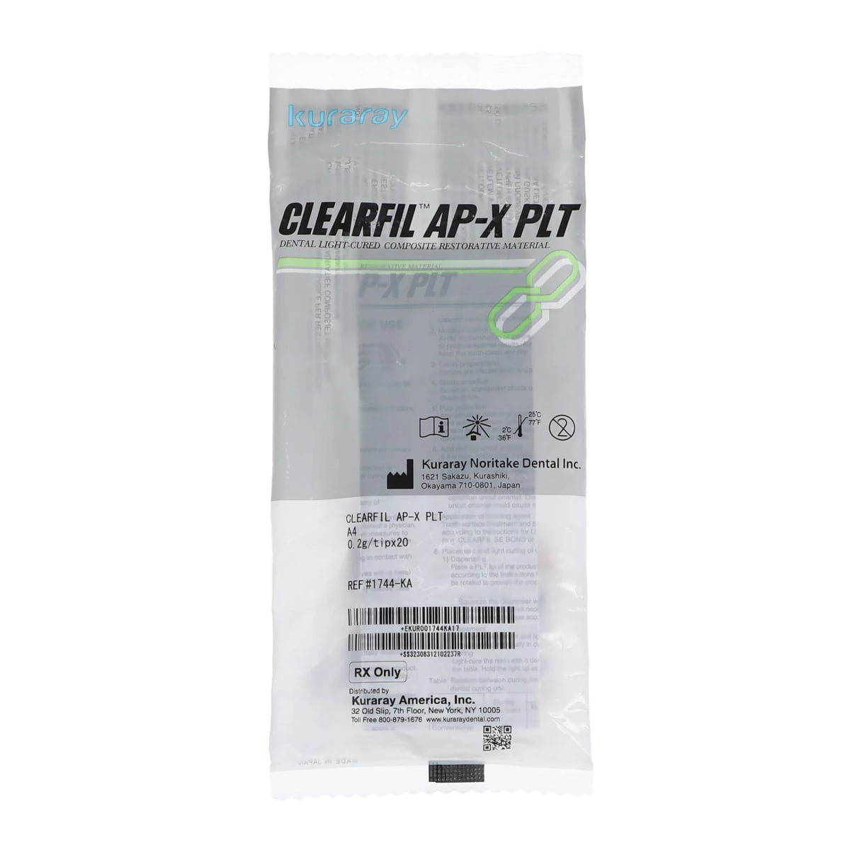 Clearfil AP-X Light-Cure Microhybrid Composite, PLT Refill, Universal Viscosity, Shade A4, 0.20 g Tips, 20/Pk, 1744KA