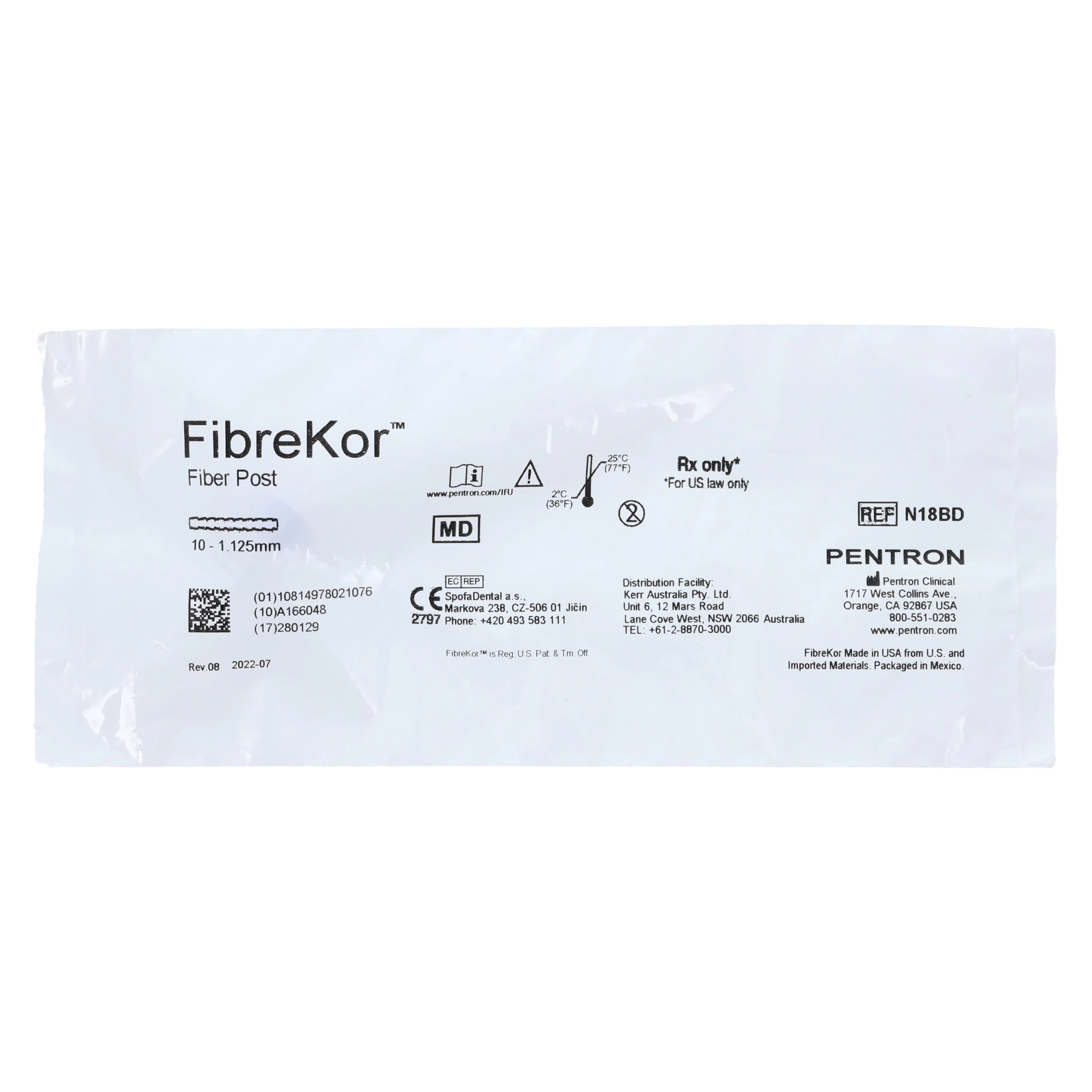 FibreKor Fiber Post Refill, 1.125mm, Purple, 10/Pack, N18BD