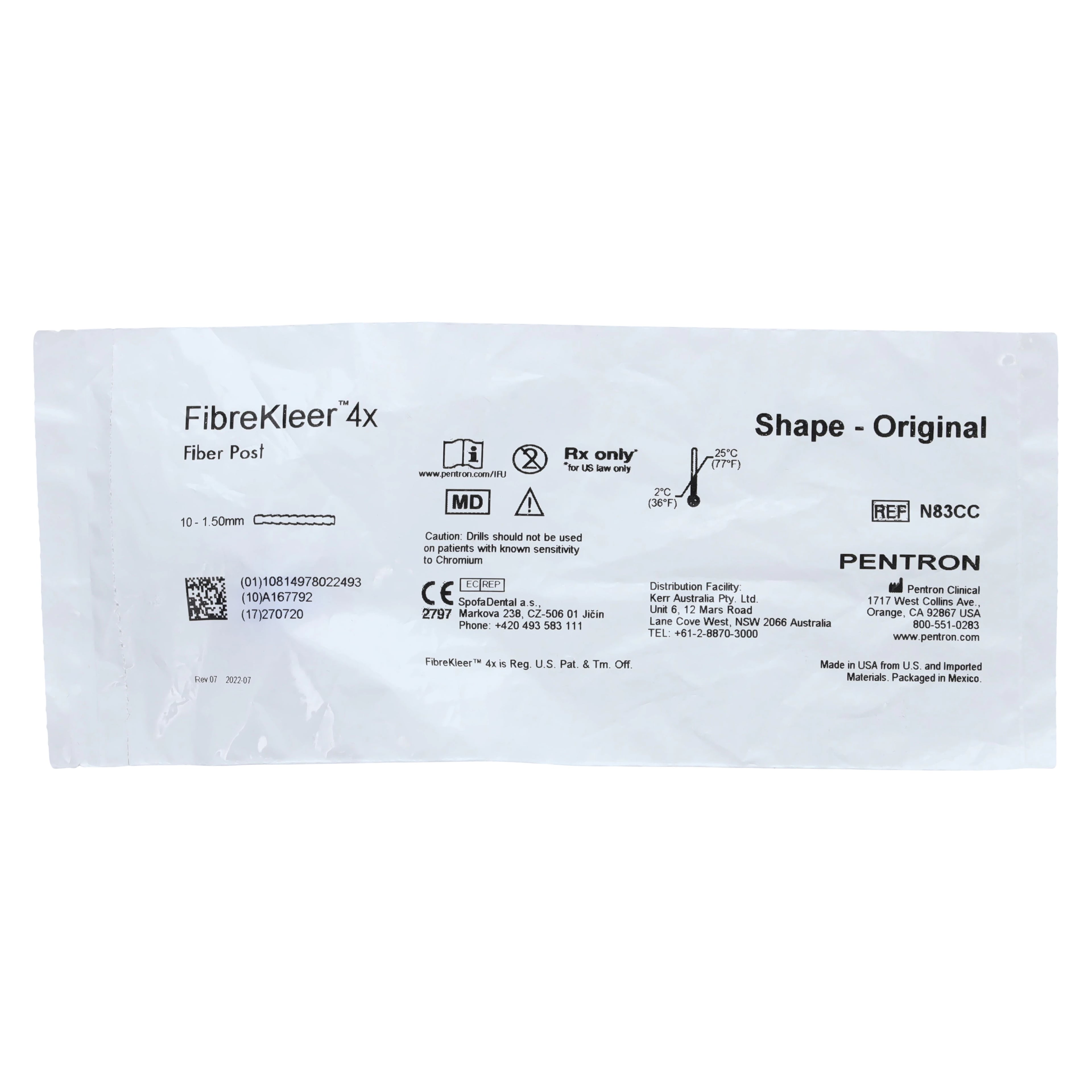 FibreKleer 4X Fiber Post Refill, Original, 1.50 mm (Blue), 10/Pack, N83CC