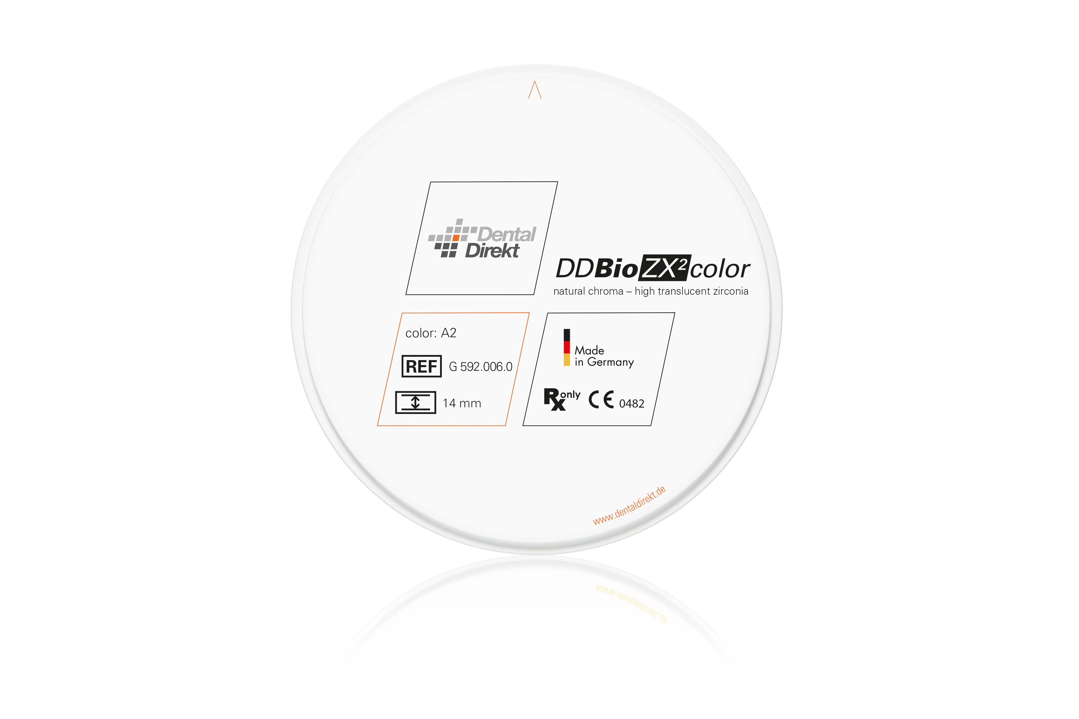 DD Bio ZX2 Zirconia Disc C4, 98.5x25mm, Each