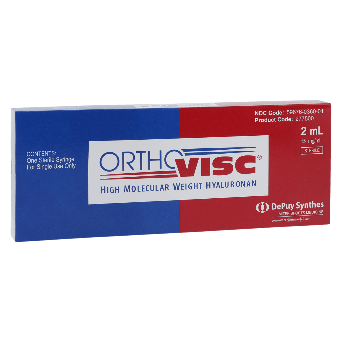 Orthovisc Single-Use Syringe, 15mg/mL, 2mL Prefilled