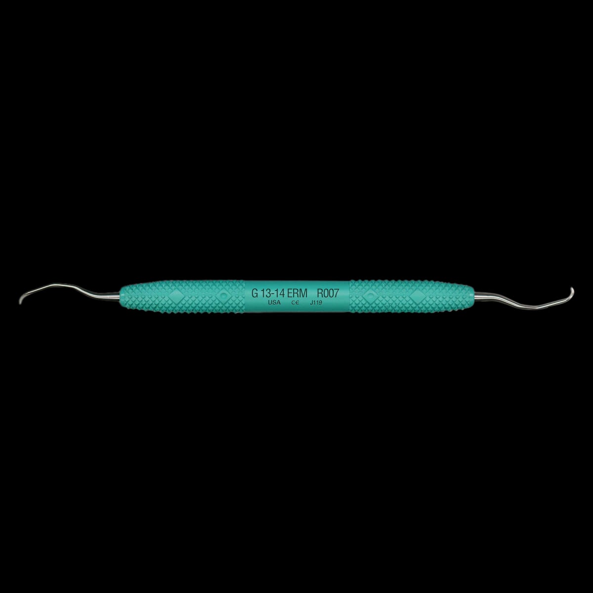PDT Amazing Gracey 13/14 Extended Reach Mini Curette, Double End, Caribbean Green Resin Handle, R007