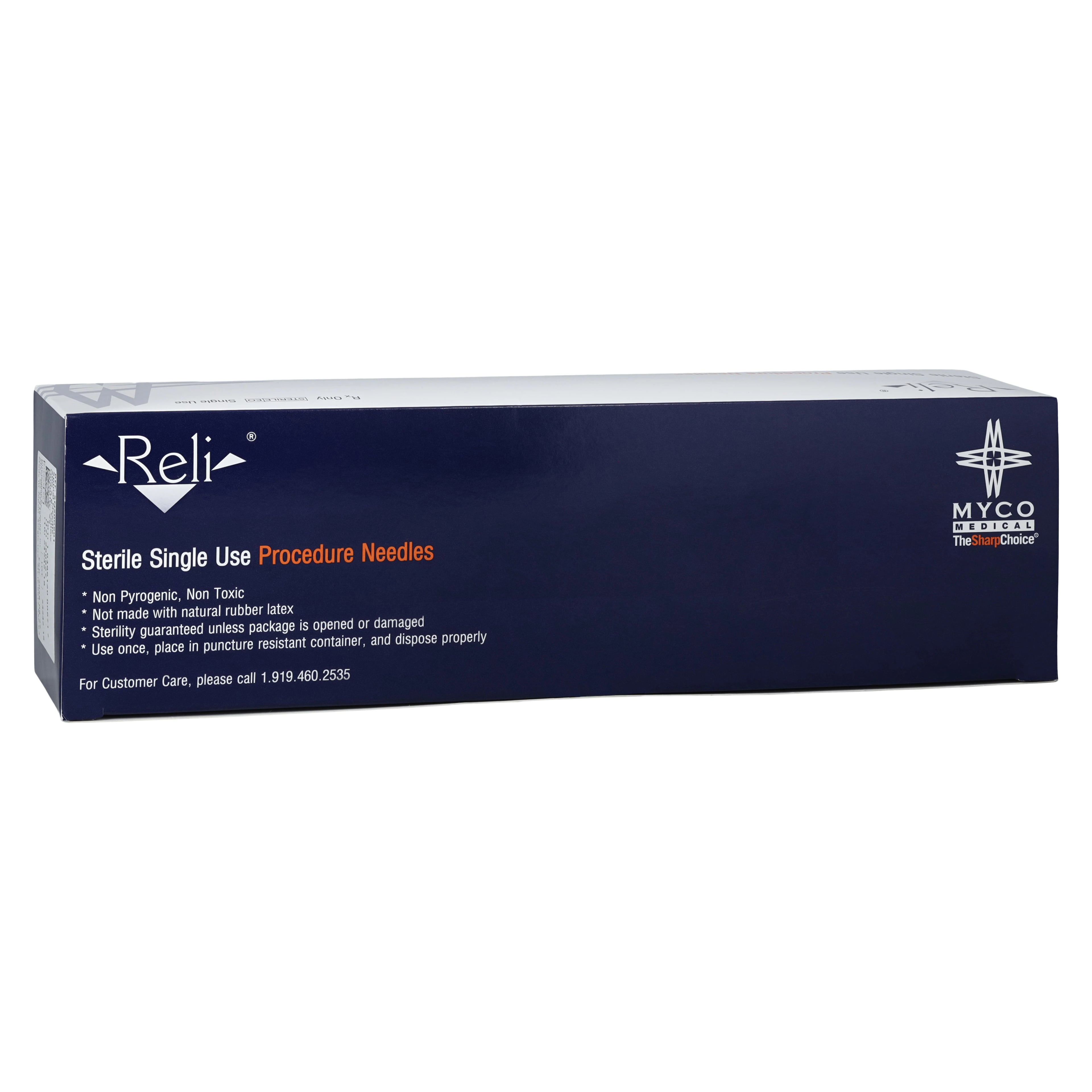 Myco Medical Reli Quincke Point Spinal Needle, 22G x 6", Sterile, Black Hub, 25/Bx, SN22G601-RW