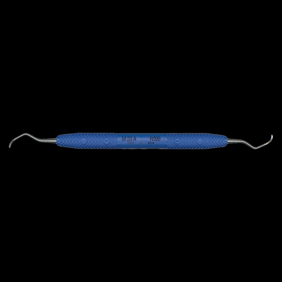 PDT Cruise 23A (Rounded Toe) Universal Curette, Blue Resin Handle, R099