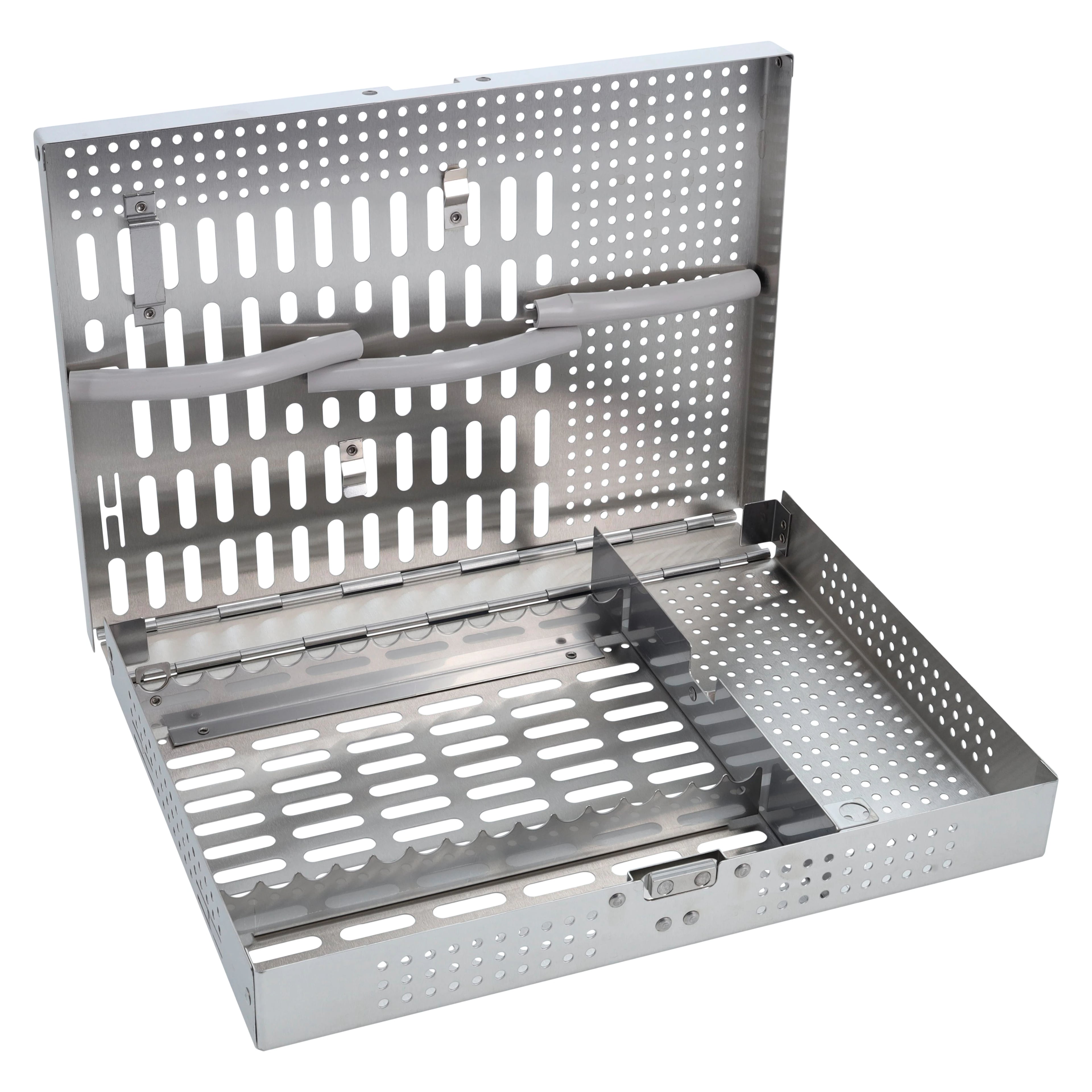 PDT FlipTop Cassette E Fixed Rack 15, Surgical-Grade Stainless Steel, 15-Instrument Capacity, T015E-F