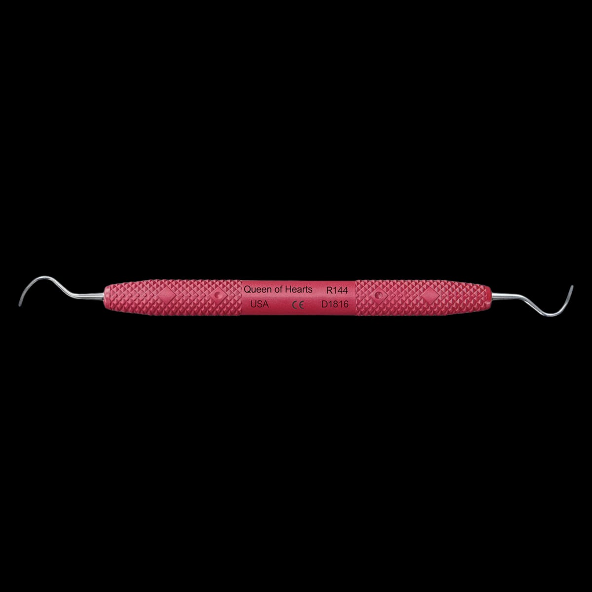 PDT Queen of Hearts Universal Periodontal Finishing Curette, Double-Ended, Red Resin Handle, R144