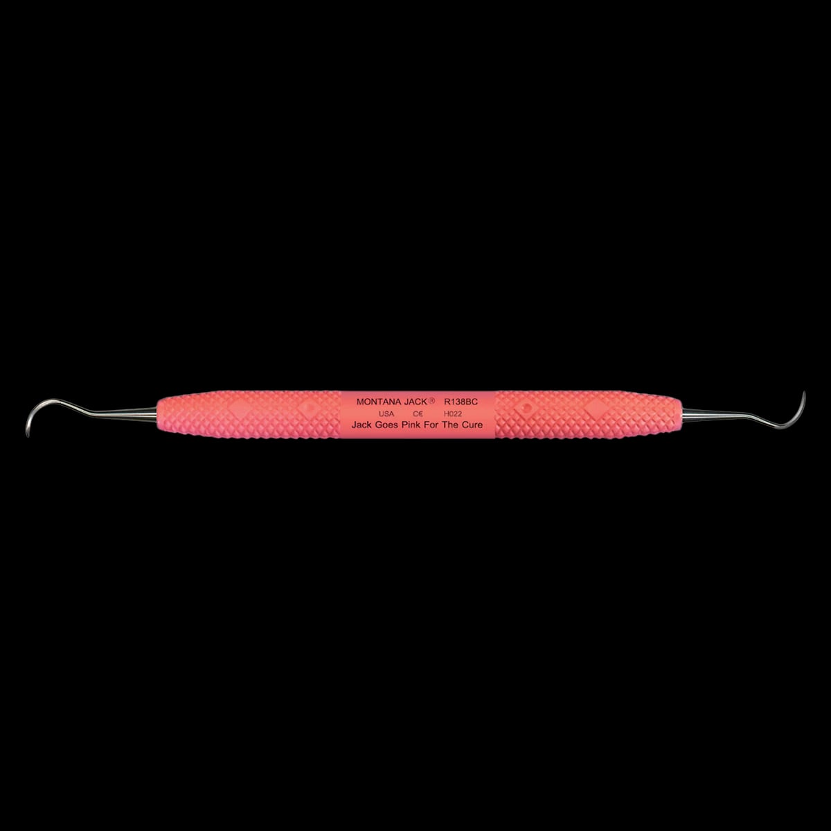 PDT Montana Jack Sickle Scaler, Pink for the Cure, Double-Ended, Standard Resin Handle, R138BC