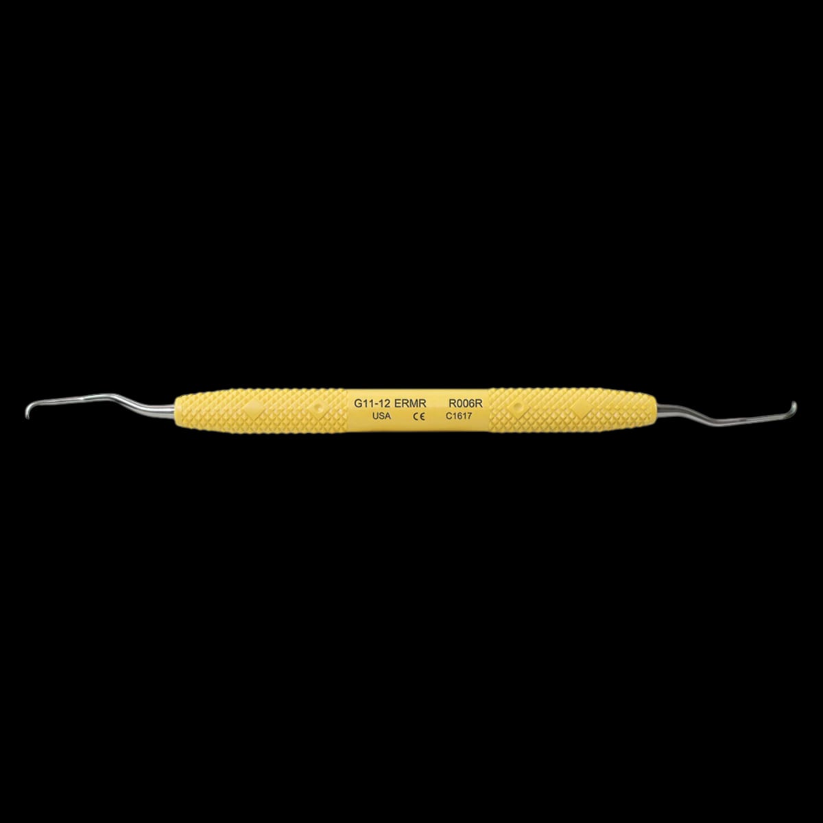 PDT Cruise Amazing Gracey 11/12 Extended Reach Mini Rigid Curette, Yellow Handle, R006R