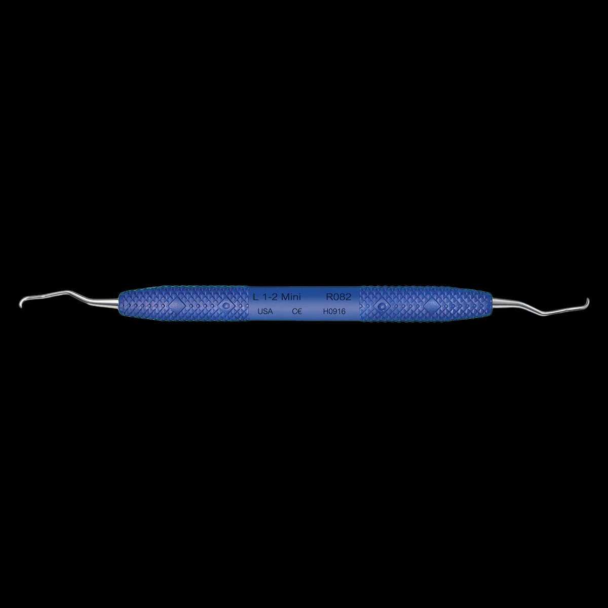 PDT Cruise Line Universal Curette, Langer 1-2 Mini, Double-Ended, Blue Resin Handle, R082