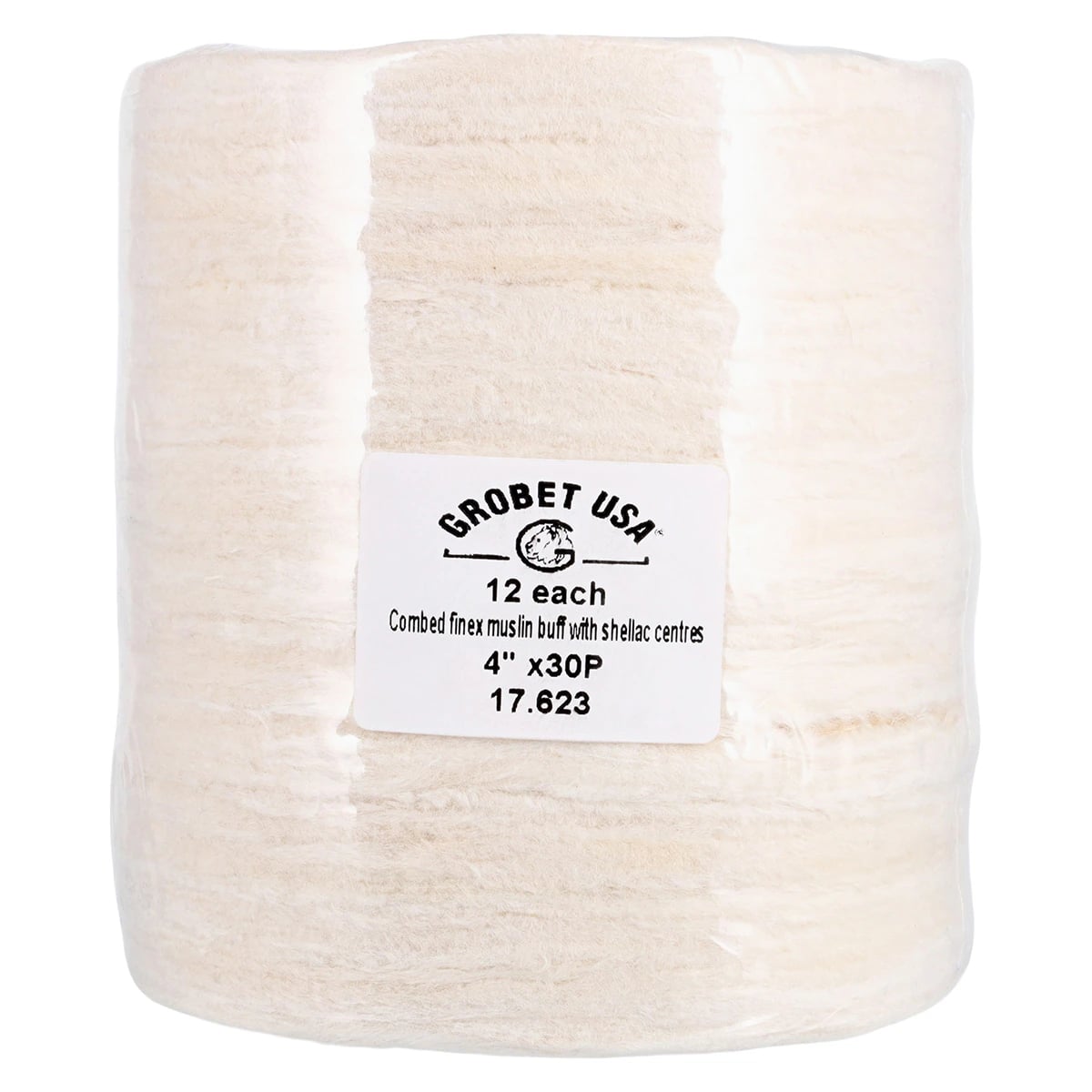 Grobet Finex Muslin Buff Shellac, 4" x 30 Ply, 12/Package