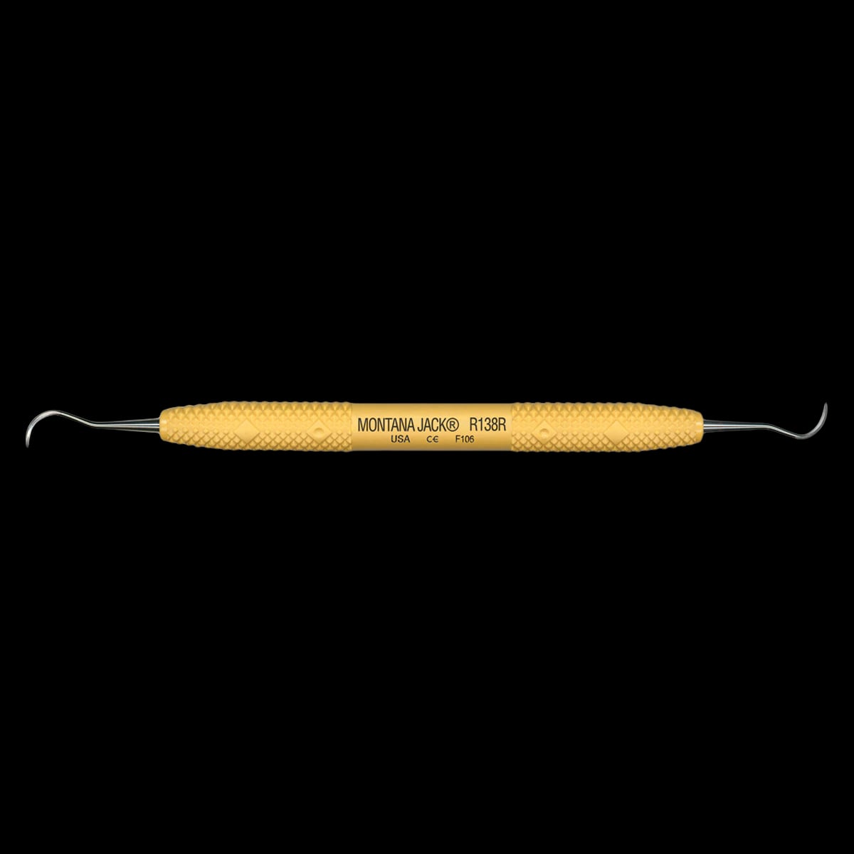 PDT Cruise Montana Jack Rigid Sickle Scaler, Double-Ended, Sunshine Yellow Resin Handle, R138R