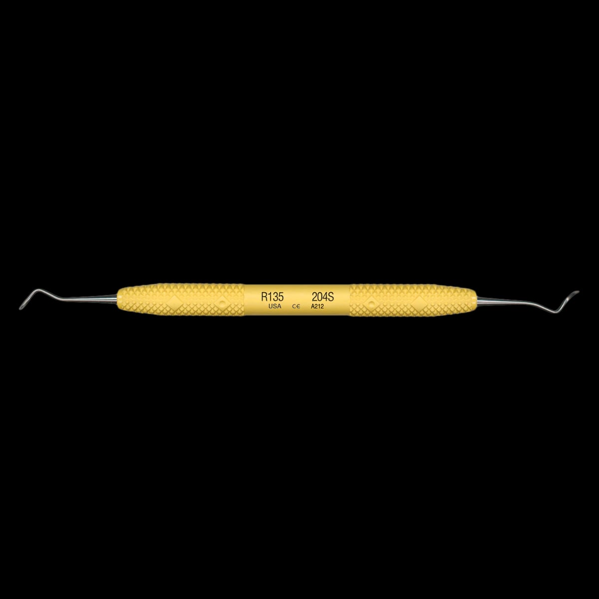 PDT Cruise 204S Posterior Sickle Scaler, Double-Ended, Sunshine Yellow Resin Handle, 6-1/2" Long, R135
