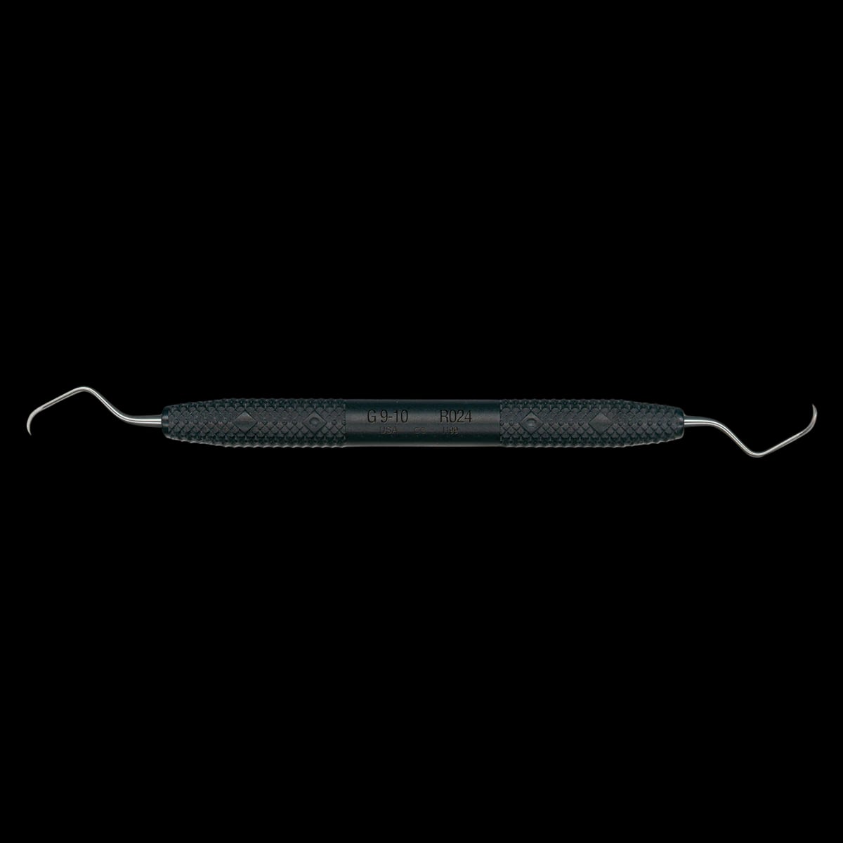 PDT Amazing Gracey 9/10 Curette, Double End, Orca Black Resin Handle, Standard Shank, R024